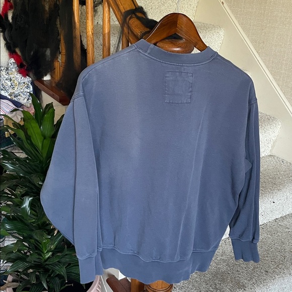 American Eagle Outfitters Oversized Blue Gray Fall Crewneck Sweater - Picture 8 of 13